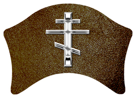 DABAN 519 SL SH BR Silver Orthodox Cross Shimmer Brown Background